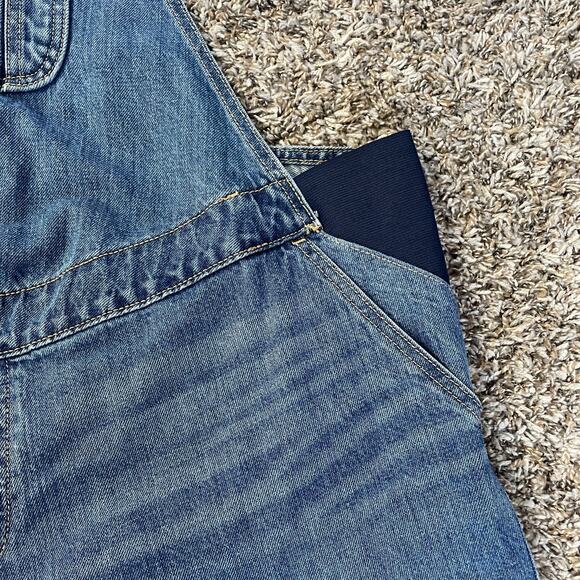 Old Navy Maternity Overalls Size XL Blue Jean Denim Shortalls Cut Offs Casual - Picture 3 of 9